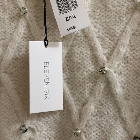 Brand New Eleven Six Gorgeous Ivory knit into this alpaca-blend sweater NWT - Picture 4 of 7